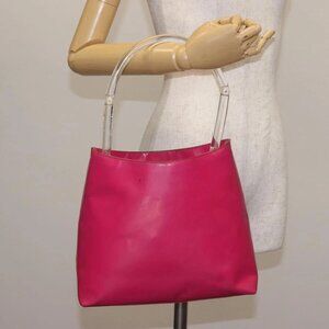 PRADA Shoulder Bag Leather Pink Clear Auth